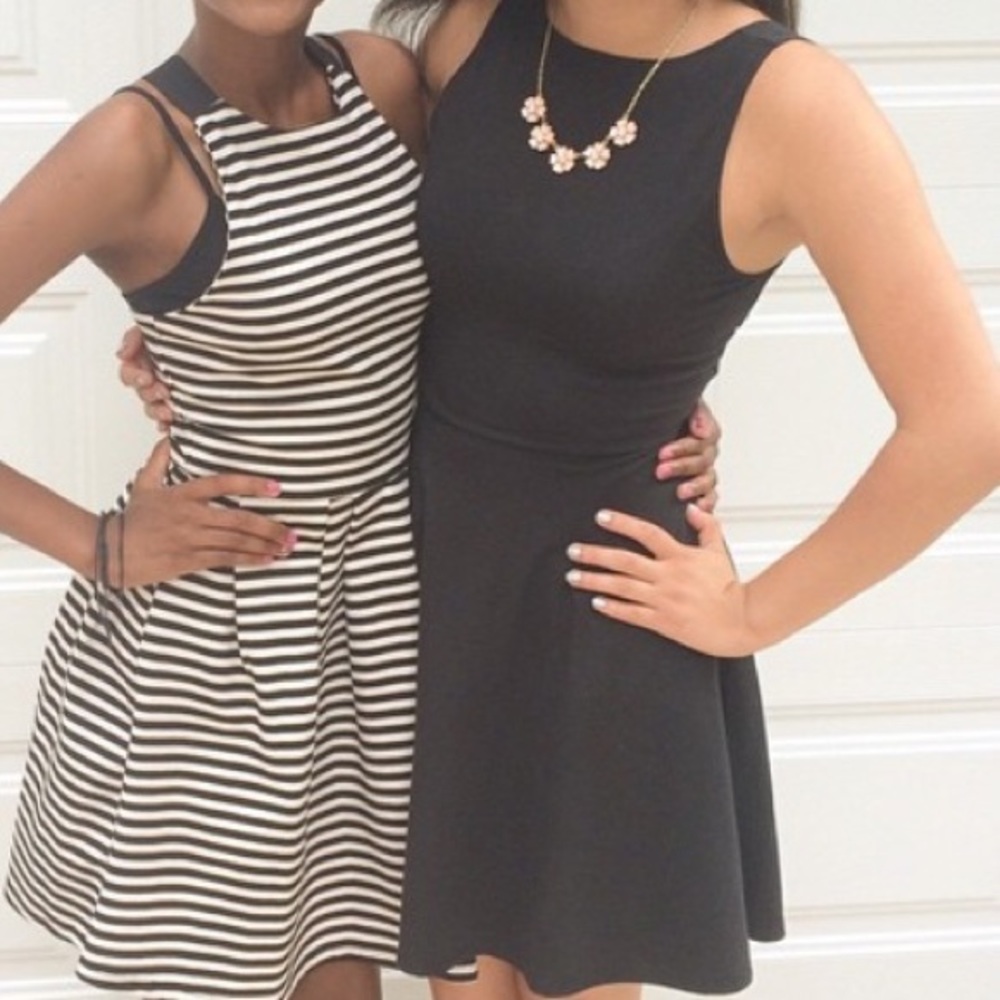 Black skater dress with cross back